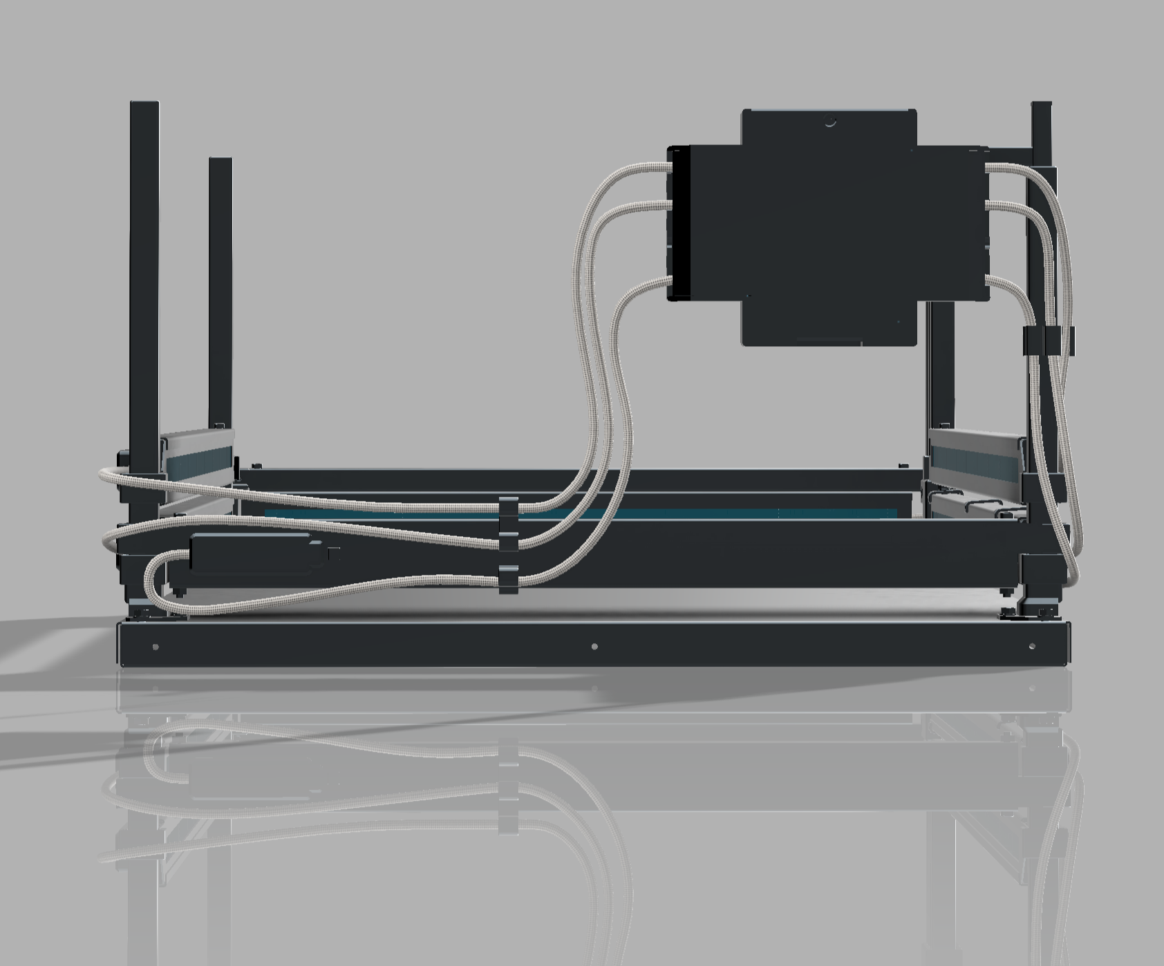 Large device side view with electronics